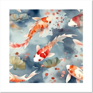 Koi fish in the pond. Posters and Art